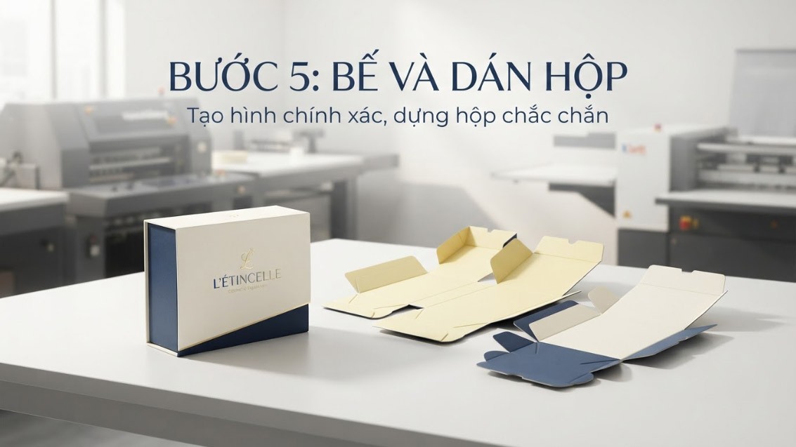 Bước 5 - Bế và dán hộp