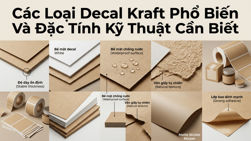 Các Loại Decal Kraft Phổ Biến Và Đặc Tính Kỹ Thuật Cần Biết
