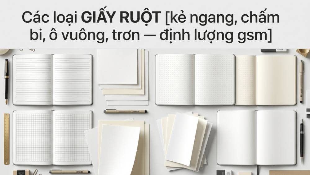 Các Loại Giấy Ruột: Kẻ Ngang, Chấm Bi, Ô Vuông, Trơn, Định Lượng GSM
