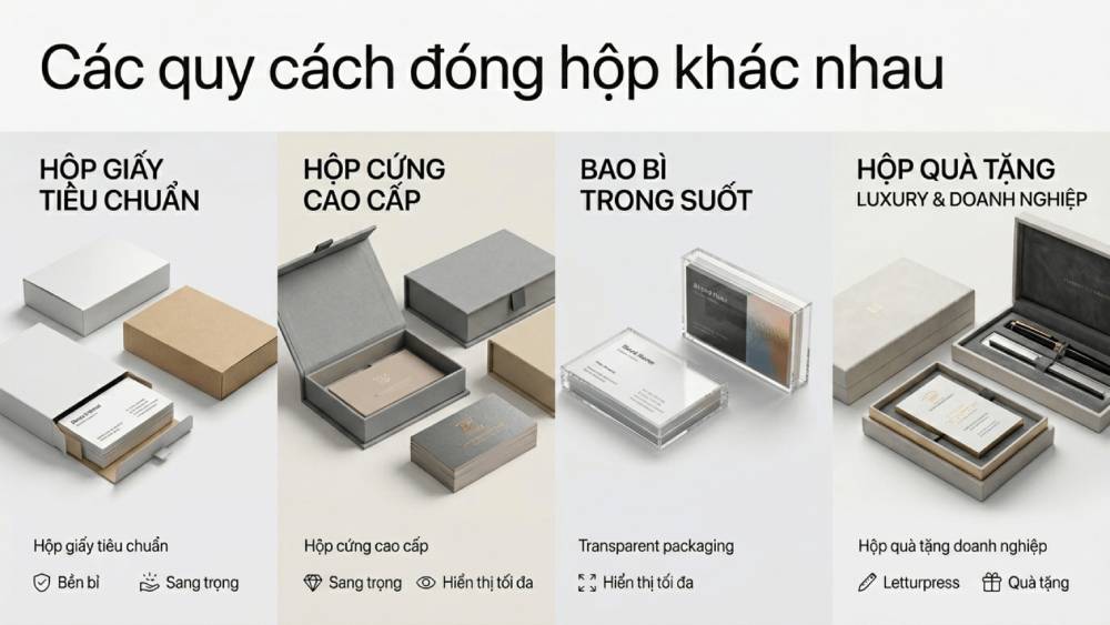 Các Quy Cách Đóng Hộp Khác Nhau