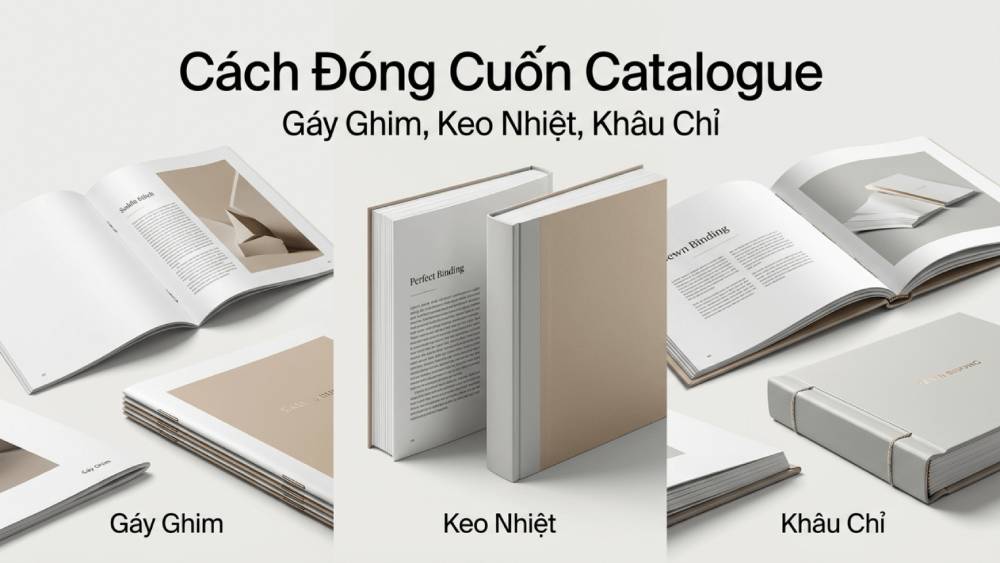 Cách Đóng Cuốn Catalogue: Gáy Ghim, Keo Nhiệt, Khâu Chỉ