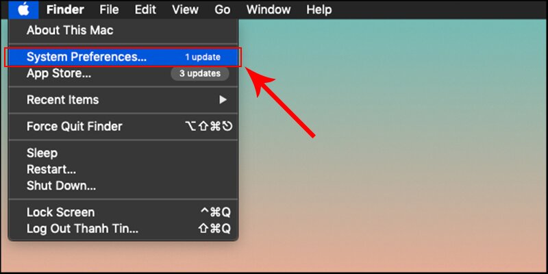 Giao diện khi thực hiện bước 1 hủy lệnh in trên MacOS.