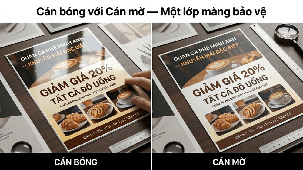 Cán Màng Bóng Vs Cán Màng Mờ — Lớp Giáp Bảo Vệ