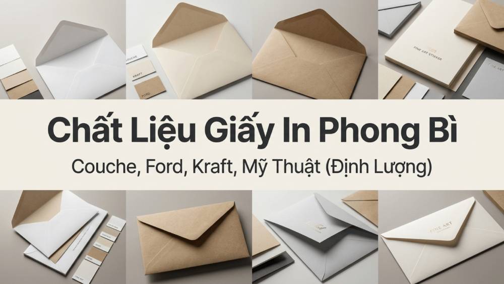 Chất Liệu Giấy In Phong Bì: Couche, Ford, Kraft, Mỹ Thuật, Định Lượng