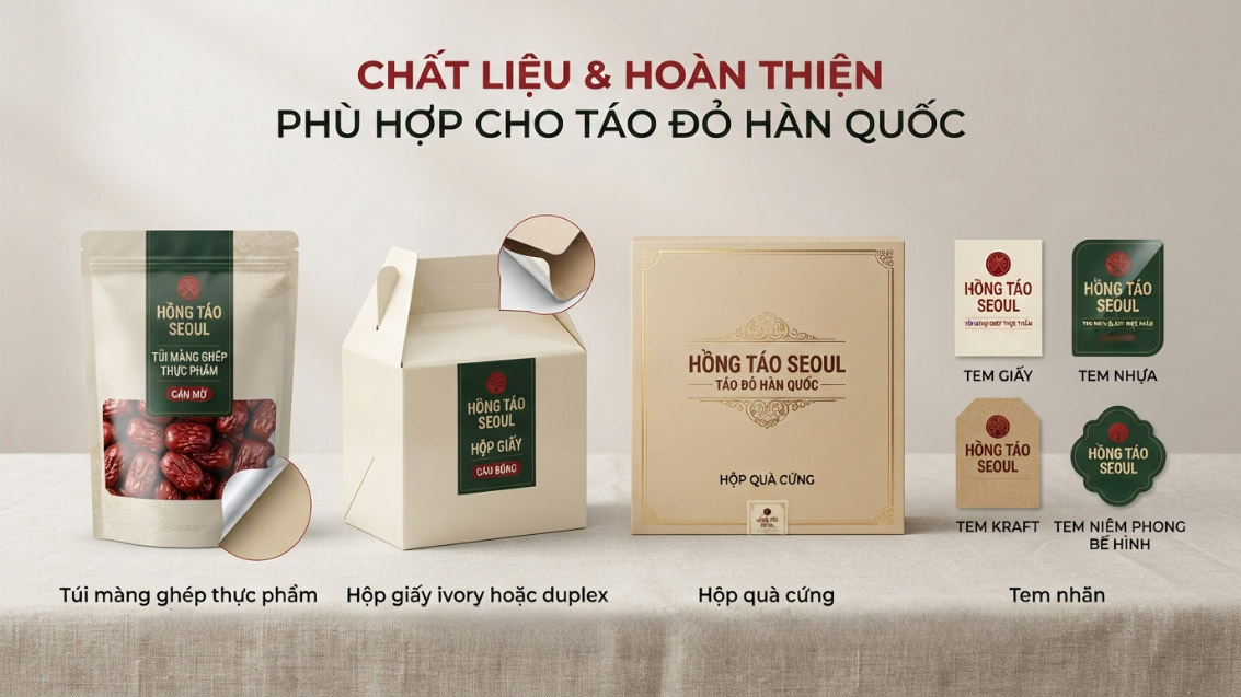 Chất liệu và tùy chọn hoàn thiện phù hợp cho nhóm sản phẩm này