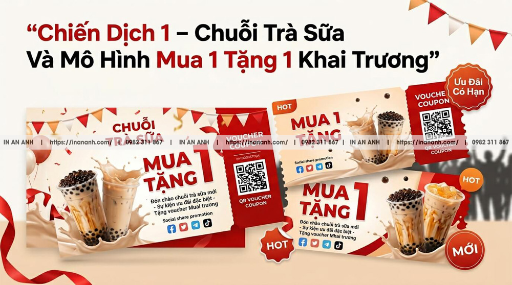 Chiến Dịch 1 – Chuỗi Trà Sữa Và Mô Hình Mua 1 Tặng 1 Khai Trương