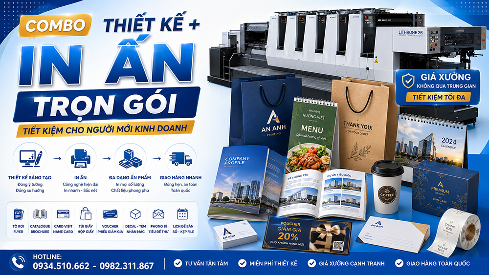 Combo Thiết Kế + In Ấn Trọn Gói- Tiết Kiệm Cho Người Mới Kinh Doanh