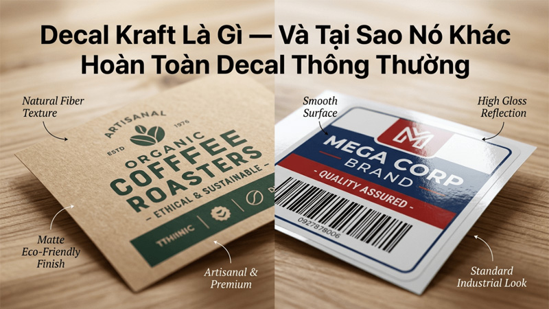 Decal Kraft Là Gì — Và Tại Sao Nó Khác Hoàn Toàn Decal Thông Thường