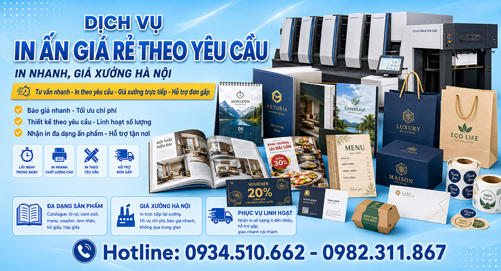 Dịch Vụ In Ấn Quảng Cáo Giá Rẻ - In Trọn Bộ Ấn Phẩm, Giá Xưởng