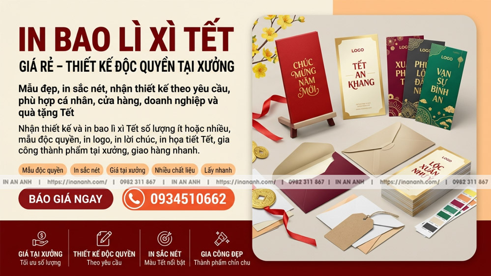 Dịch Vụ In Bao Lì Xì Thương Hiệu Doanh Nghiệp