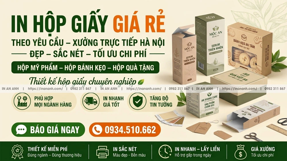 Dịch Vụ In Hộp Giấy Giá Rẻ Theo Yêu Cầu