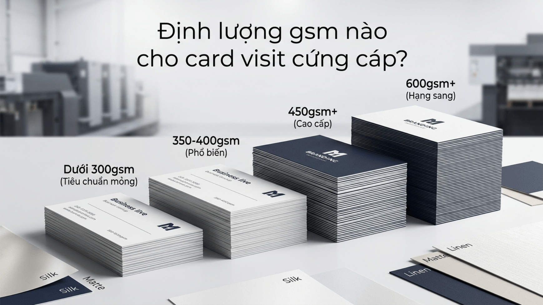 Định Lượng GSM Nào Cho Card Visit Cứng Cáp?