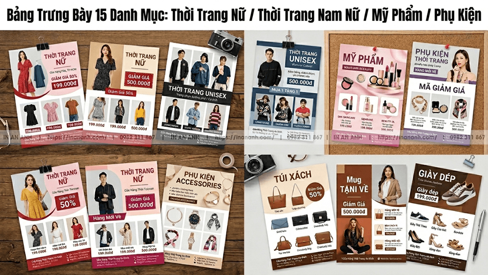 Gallery 15 Mẫu Phân Loại: Thời Trang Nữ / Unisex / Mỹ Phẩm / Phụ Kiện