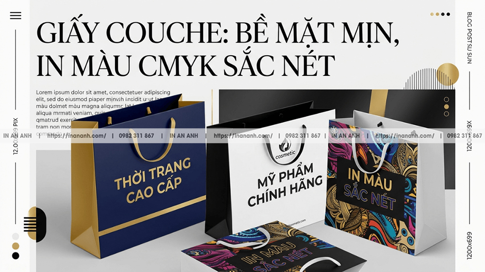 Giấy Couche: Bề Mặt Trắng Láng, In Màu CMYK Sắc Nét