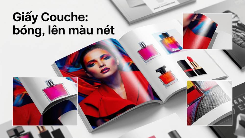 Giấy Couche Bóng Lên Màu Nét