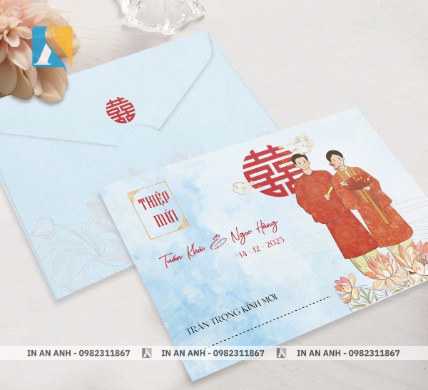 Bề mặt giấy in thiệp cưới Ford không tráng phủ cho phép viết tay ấn tượng