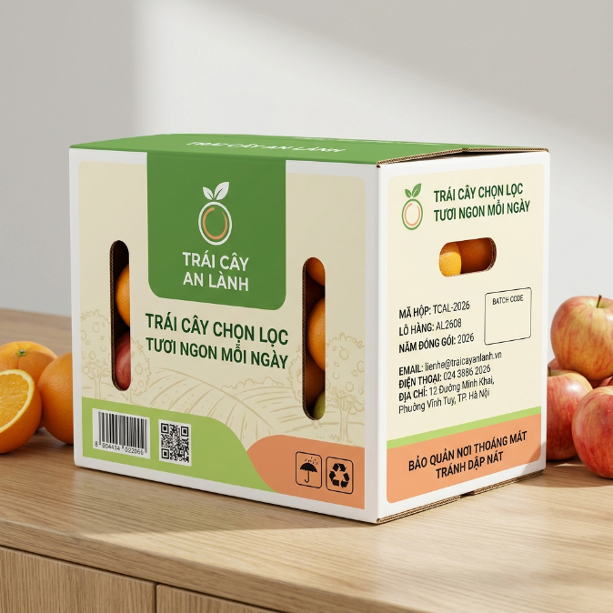 Hộp Carton Bế Lỗ Đựng Trái Cây