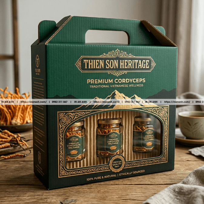mẫu hộp giấy đông trùng hạ thảo đẹp