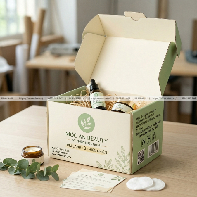 Hộp Carton Nắp Gập Bồi Duplex Mỹ Phẩm