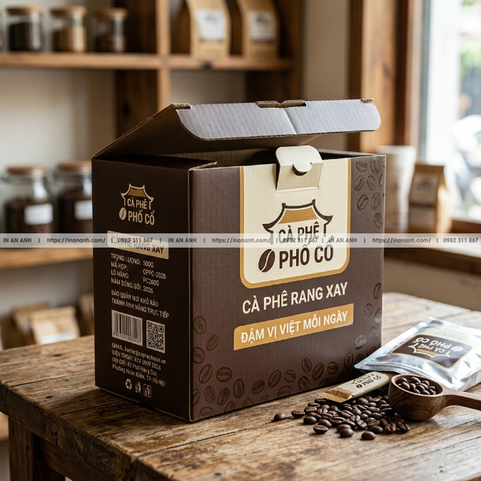 Hộp Carton Bồi Duplex Đựng Cà Phê