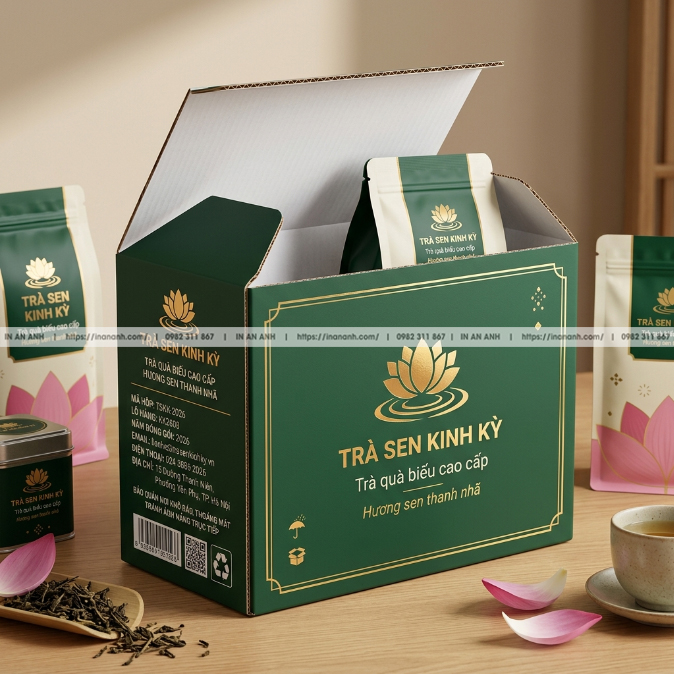 Hộp Carton Sóng Bồi Duplex Đựng Trà