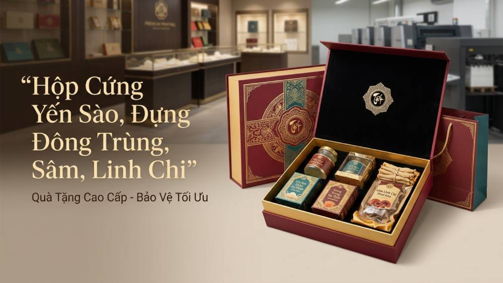 Hộp Cứng Đựng Yến Sào, Đông Trùng, Sâm, Linh Chi