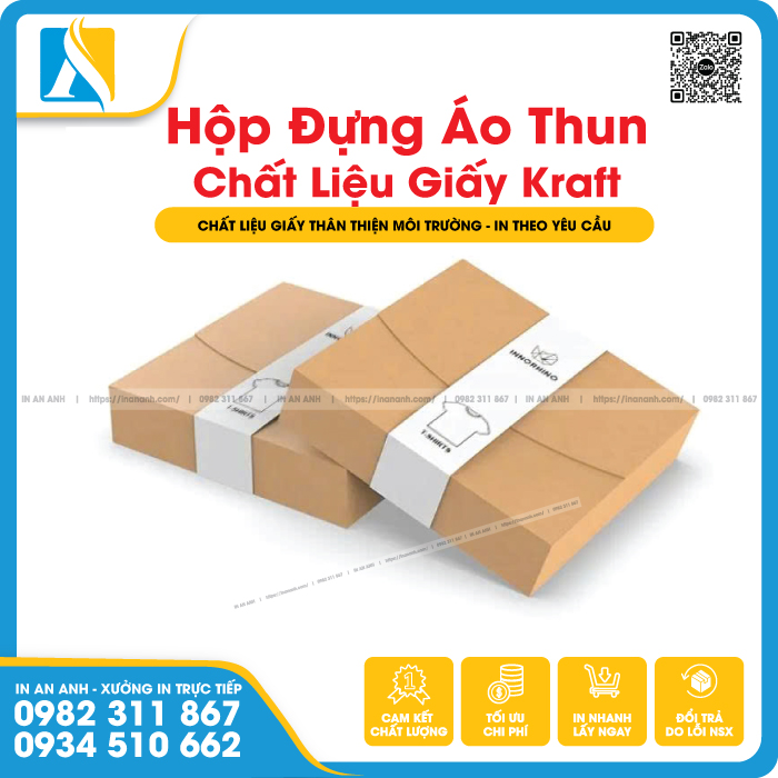Hộp giấy đựng áo thun bằng chất liệu kraft