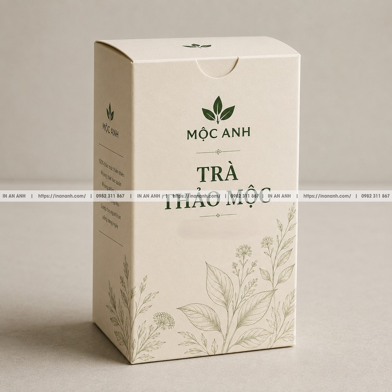 Hộp Giấy Nắp Gài Chữ Nhật Đựng Trà