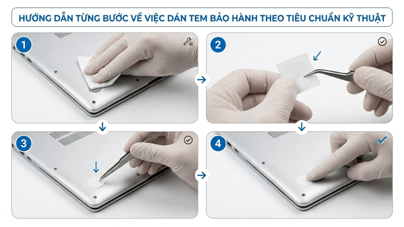 Hướng Dẫn Từng Bước Dán Tem Bảo Hành Chuẩn Kỹ Thuật