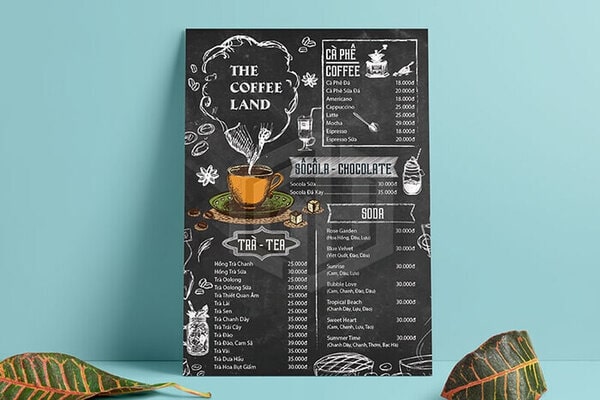 Mẫu menu trà sữa được ưa chuộng sử dụng