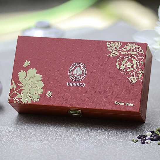 Hộp bánh trung thu mẫu đỏ đậm 