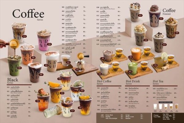 Mẫu thiết kế menu trà sữa sang trọng