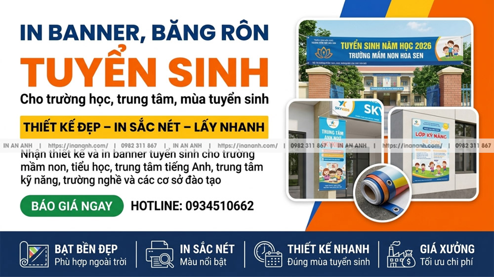 In Banner Tuyển Sinh Cho Trường Học