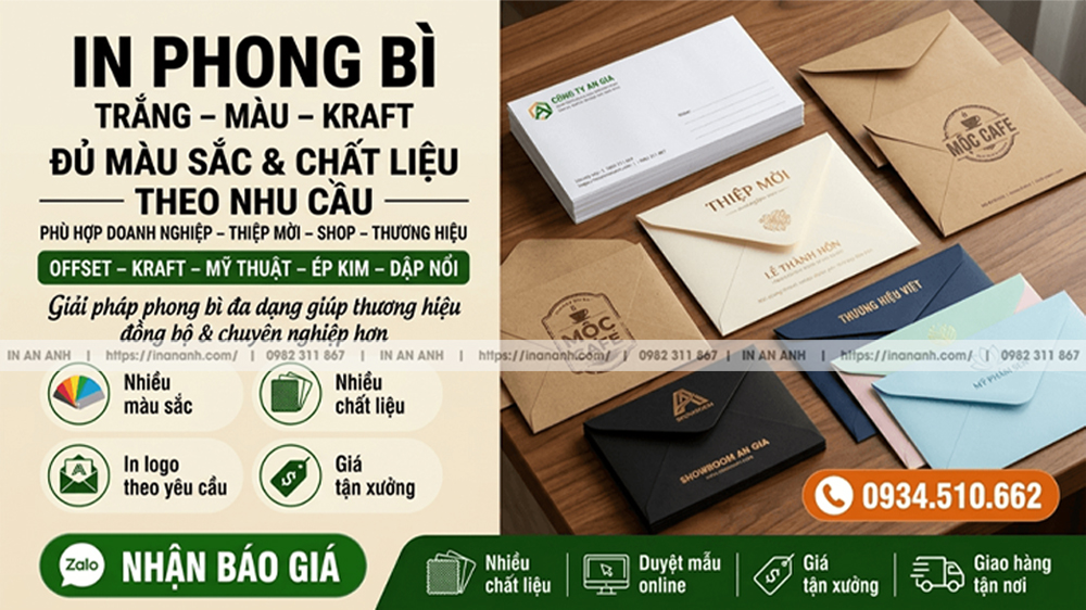 In Bao Thư Đa Dạng Màu Sắc Chất Liệu