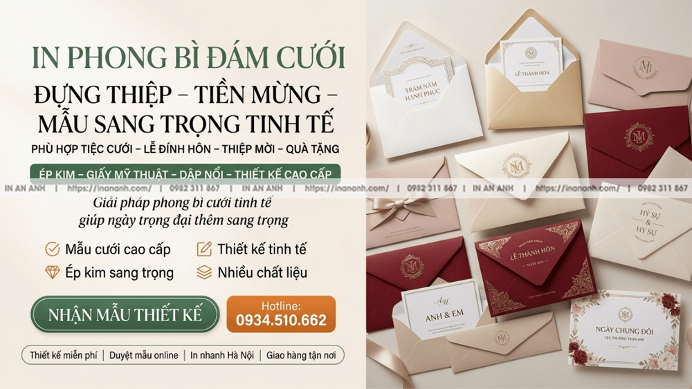 In Bao Thư Đựng Thiệp Cưới Cao Cấp