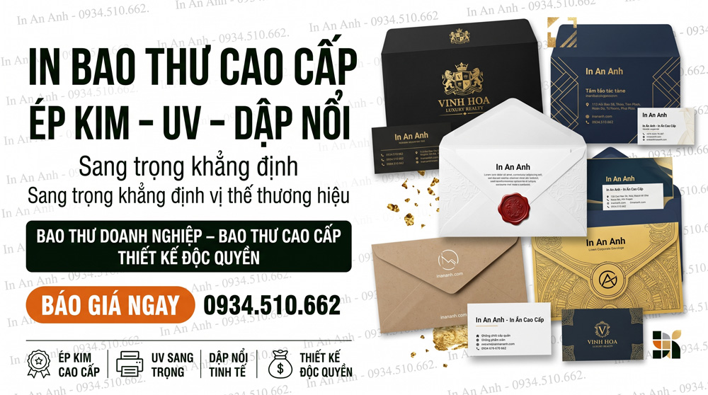 In Phong Bì Cao Cấp Ép Kim, UV, Dập Nổi - Sang Trọng, Đẳng Cấp