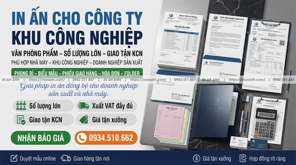 In Bộ Nhận Diện Thương Hiệu Doanh Nghiệp KCN