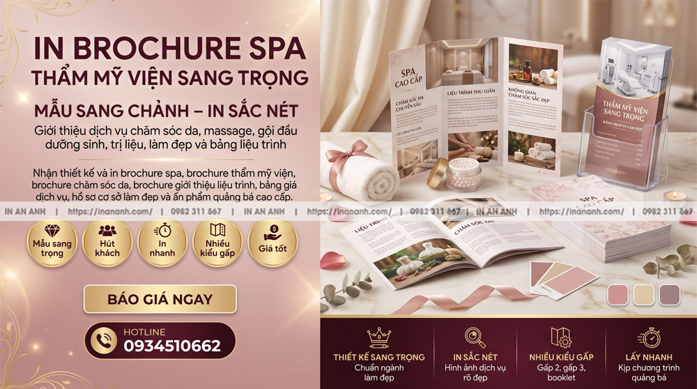 In Brochure Thẩm Mỹ Viện Sang Chảnh Hút Khách