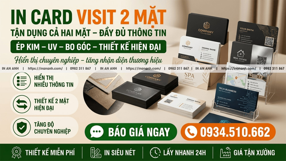 In Card Visit 2 Mặt - Tận Dụng Cả Hai Mặt, Đầy Đủ Thông Tin