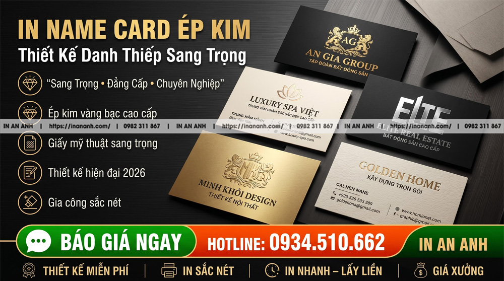In Card Visit Ép Kim Cao Cấp - Sang Trọng, Bám Mực Sắc Nét