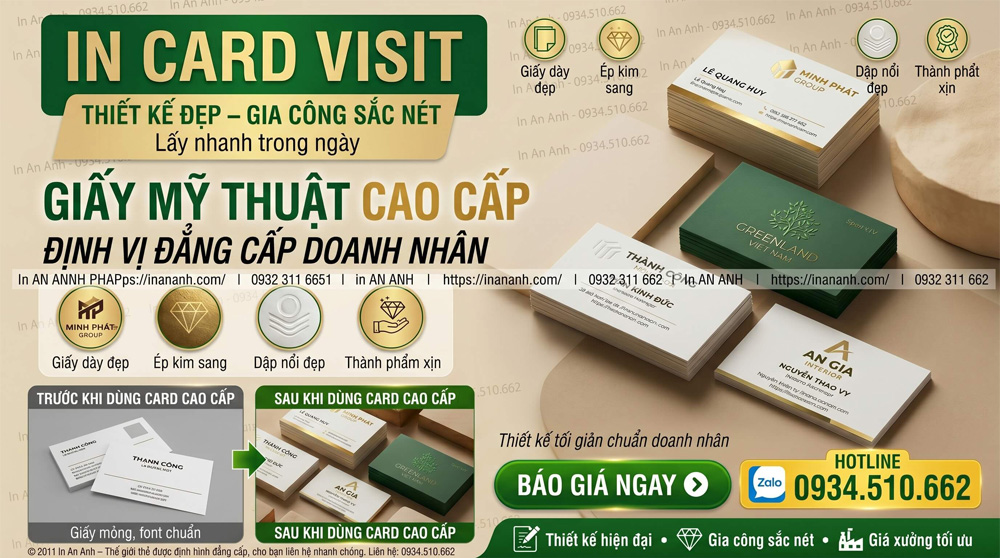 In Card Visit Giấy Mỹ Thuật Cao Cấp - Chất Giấy Sang, Định Vị Đẳng Cấp