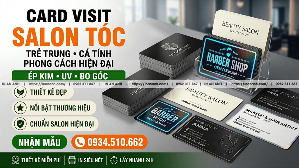 Card Visit Salon Tóc, Làm Đẹp - Phong Cách, Trẻ Trung, Cá Tính