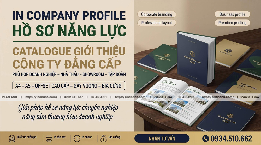 In Company Profile, Hồ Sơ Năng Lực - Catalogue Giới Thiệu Công Ty Đẳng Cấp