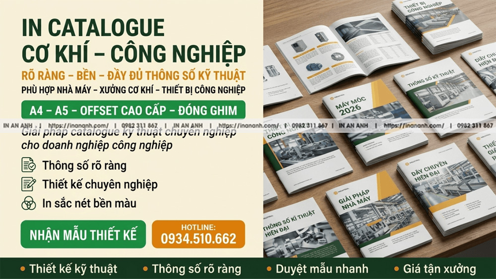 In Catalogue Cơ Khí, Công Nghiệp - Rõ Ràng, Bền, Đầy Đủ Thông Số Kỹ Thuật