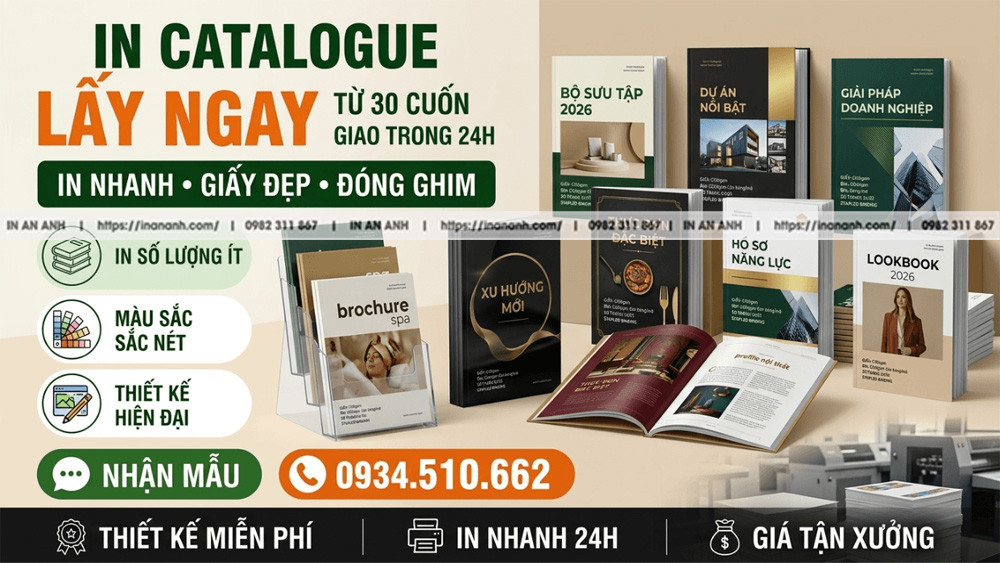In Catalogue Lấy Ngay, Số Lượng Ít - Từ 30 Cuốn, Giao Trong 24h