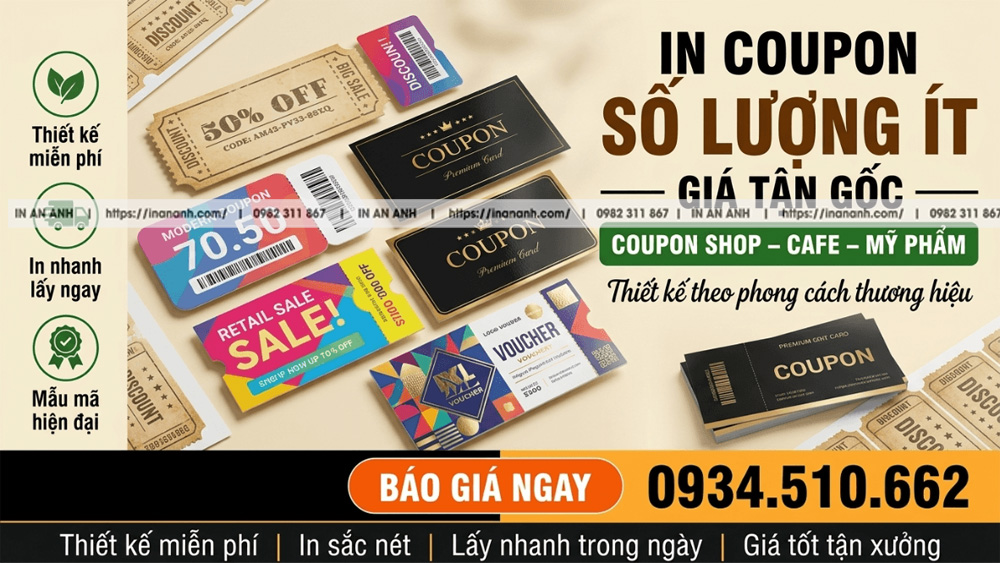 In Coupon Số Lượng Ít Cho Shop Khởi Nghiệp – Giá Tận Gốc Từ Xưởng In