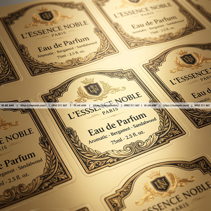 In nhãn chai tinh dầu thiên nhiên bằng chất liệu decal Kraft