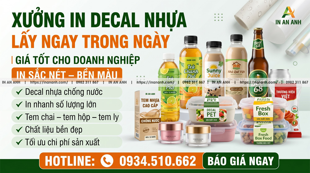Decal nhựa giá tốt