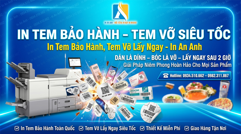 In Tem Bảo Hành Tem Vỡ Điện Tử