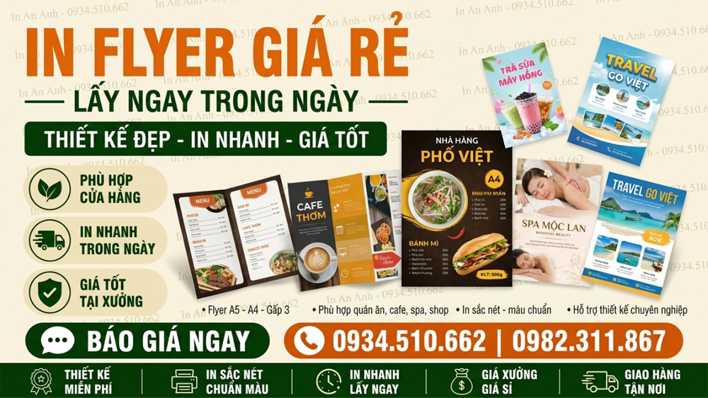 Xưởng in flyer lấy ngay, in nhanh tại hà nội